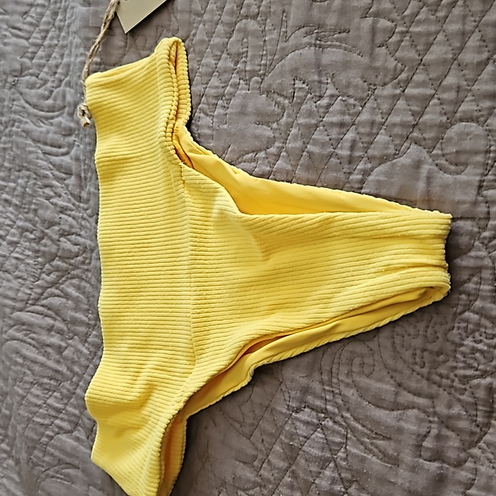 Toast, NWT, Signature Banded Waist Bikini Bottom, XS, Sunset Yellow
